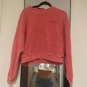 MADHAPPY PEACE CROP CREWNECK - CARDINAL - Medium